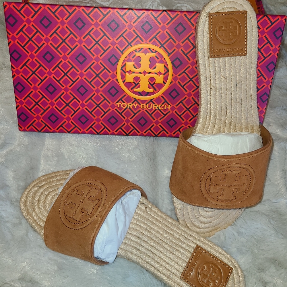 Tory Burch espadrille suede slides